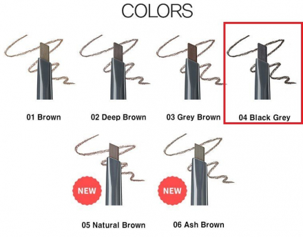 (А) Карандаш для бровей THE SAEM Saemmul Artlook Eyebrow 04 Black Gray
