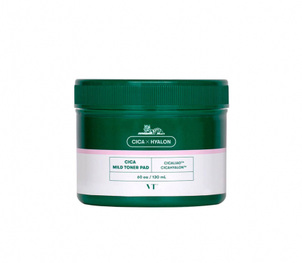 Пэды очищающие для чувствительной кожи с центеллой VT Cosmetics Cica Mild Toner Pad