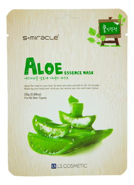 Маска для лица увлажняющая с экстрактом алоэ S miracle  Aloe Essence Mask