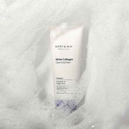 Пенка очищающая с белым коллагеном Mary&amp;May White Collagen Cleansing Foam