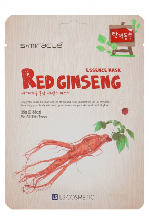 Маска для лица увлажняющая с экстрактом женьшеня S+MIRACLE Red Ginseng Essence Mask, 25 г