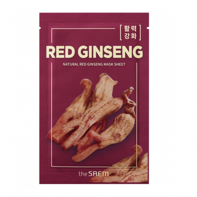 Маска тканевая с экстрактом женьшеня The Saem Natural Red Ginseng Mask Sheet