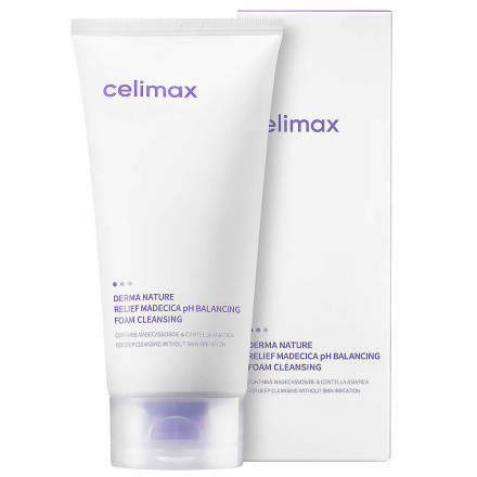 Пенка для умывания слабокислотная Celimax Derma Nature Relief Madecica PH Balancing Foam Cleansing