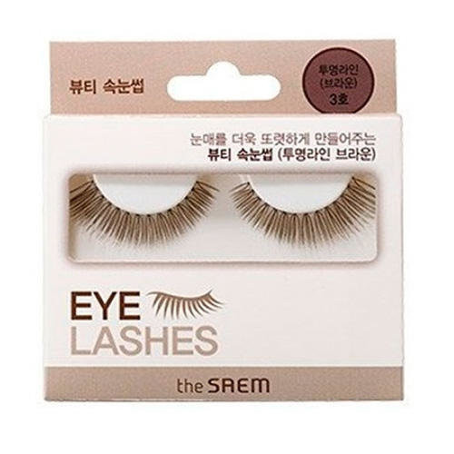 Ресницы накладные коричневые THE SAEM 3 Eyelash Clear Line Brown