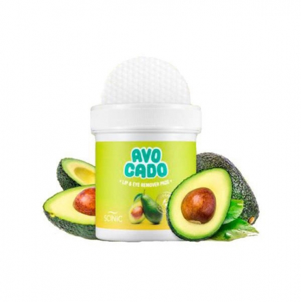 Спонжи для снятия макияжа с глаз и губ питательный с авокадо SCINIC Avocado Lip And Eye Remover Pads