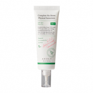 Солнцезащитный крем лёгкий минеральный Axis-Y Complete No-Stress Physical Sunscreen SPF50+ PA++++ 