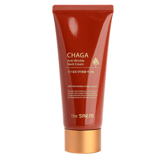 Крем для шеи антивозрастной The Saem Chaga Anti-wrinkle Neck Cream — 