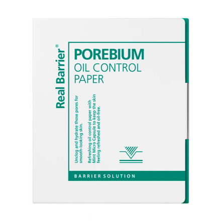 Матирующие салфетки от жирного блеска с мятой Real Barrier Porebium Oil Control Paper