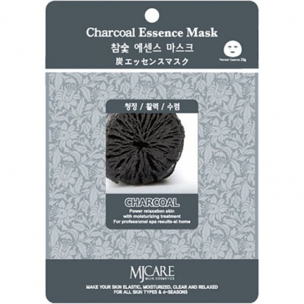 Маска для лица тканевая древесный уголь MJ CARE Charcoal Essence Mask