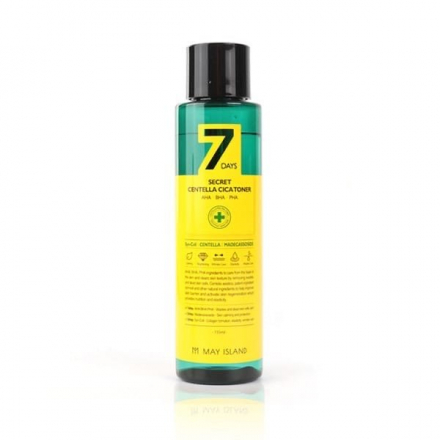 Тонер для лица лечебный с AHA/BHA/PHA кислотами MAY ISLAND 7days secret centella cica toner