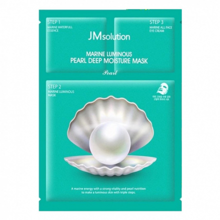 Трехшаговый набор для лица для сияния кожи Jmsolution Marine Luminous Pearl Deep Moisture Mask