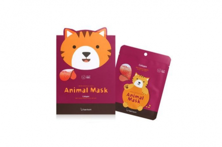 Маска Кот тканевая для лица с морским коллагеном Berrisom Animal Mask Series Cat