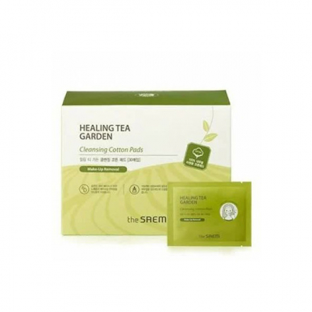 Диски хлопковые влажные очищающие THE SAEM Healing Tea Garden Cleansing Cotton Pads, 30 шт