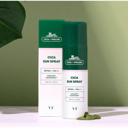 Солнцезащитный спрей для чувствительной кожи лица VT Cosmetics Cica Sun Spray 50++++