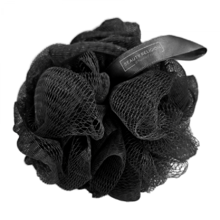 Мочалка-облако для тела чёрная Beauty Religion Washcloud Black