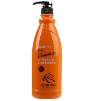 Шампунь-кондиционер с лошадиным маслом FarmStay Mayu Complete Shampoo & Conditioner