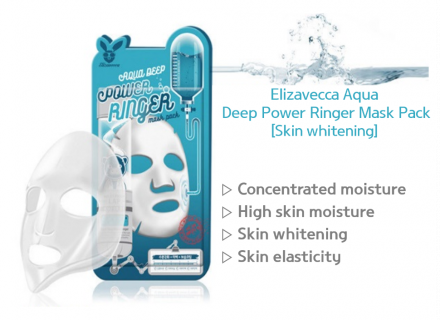 Маска для лица тканевая увлажняющая Elizavecca Aqua Deep Power Ringer Mask Pack