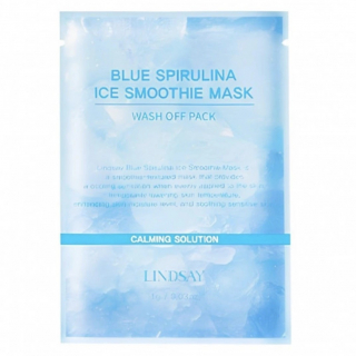 Маска-смузи для лица витаминная смываемая Lindsay Blue Spirulina Ice Smothie Mask Wash Off Pack