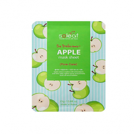 Маска тканевая для лица с яблоком SOLEAF So Delicious Apple Mask Sheet, 25 г