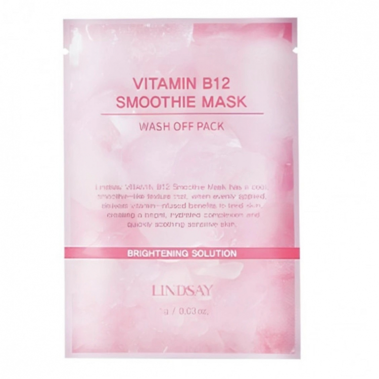 Маска-смузи для лица витаминная смываемая Lindsay Vitamin B12 Smoothie Mask Wash Off Pack