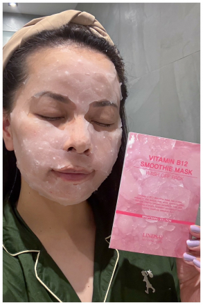 Маска-смузи для лица витаминная смываемая Lindsay Vitamin B12 Smoothie Mask Wash Off Pack