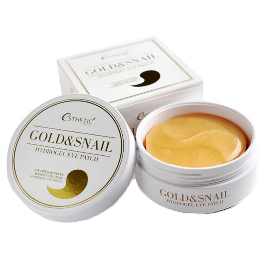 Гидрогелевые патчи. Патчи Gold and Snail Esthetic House. Esthetic House Gold Snail Hydrogel Eye Patch. Esthetic гидрогелевые патчи для глаз золото/улитка Gold&Snail Hydrogel eyepatch. Esthetic House патчи гидрогелевые с золотом и муцином улитки - Hydrogel Eye Patch, 60шт.