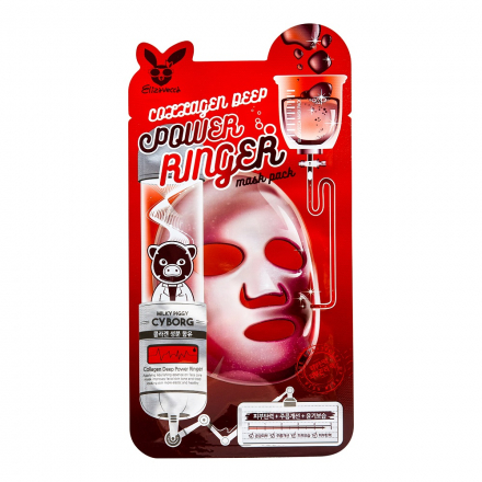 Маска для лица тканевая с коллагеном Elizavecca Collagen Deep Power Ringer Mask Pack