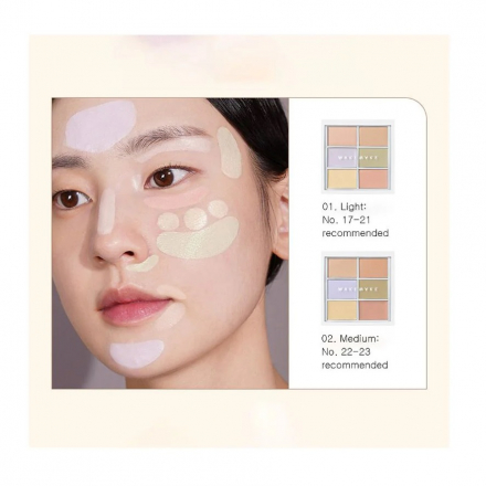 Палетка консилеров Wakemake Defining Cover Concealfit Palette 01 Light