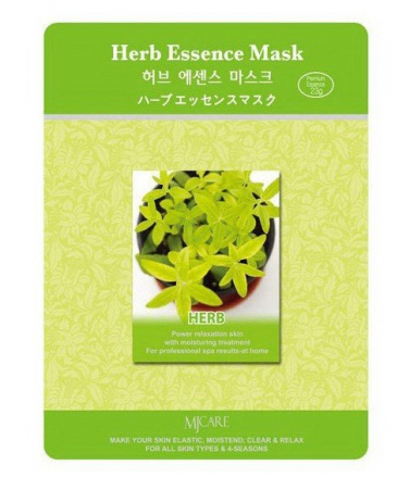 Маска тканевая для лица лечебные травы MJ CARE Herb Essence Mask