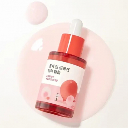 Сыворотка для лица укрепляющая с коллагеном и камелией Round Lab Camellia Deep Collagen Firming Ampoule