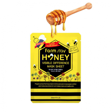 Тканевая маска для лица с экстрактом меда FarmStay Visible Difference Mask Sheet Honey