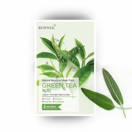 Маска тканевая с экстрактом зеленого чая Eunyul Natural Moisture Mask Pack Green Tea