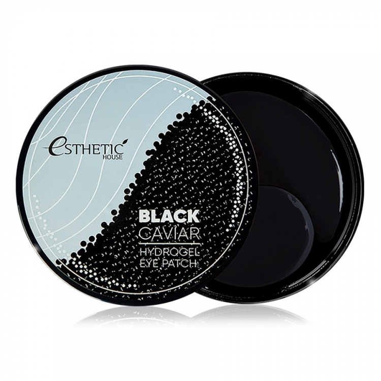 Патчи для глаз Чёрная икра Esthetic House Black Caviar Hydrogel Eye Patch