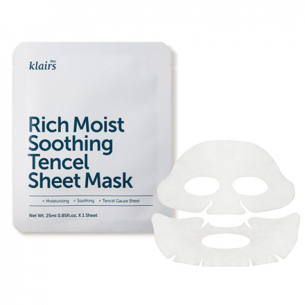 Тканевая маска успокаивающая Dear, Klairs  Rich Moist Soothing Tencel Sheet Mask