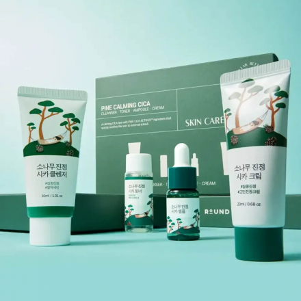 Набор миниатюр с экстрактом сосны Round Lab Pine Calming Cica Trial Kit 