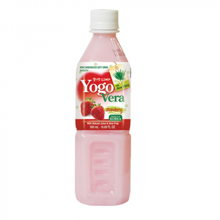 Напиток негазированный со вкусом йогурта, алоэ и клубники Samjin Yogovera Strawberry