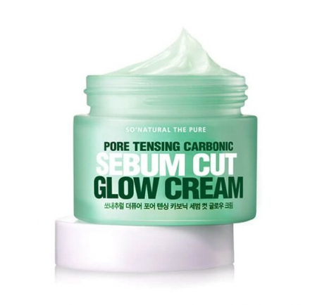 Крем для лица с расширенными порами увлажняющий SO NATURAL Pore Tensing Carbonic Sebum Cut Glow Cream