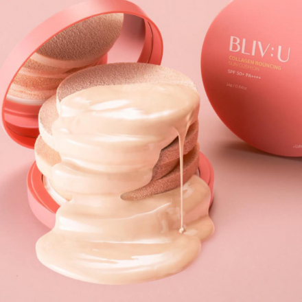 Кушон солнцезащитный коллагеновый Bliv:U Collagen Bouncing Sun Cushion Spf50+ Pa++++