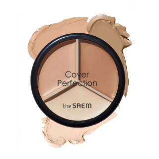 Консилер для лица трехцветный The Saem Cover Perfection Triple Pot Concealer 02 Contour Beige