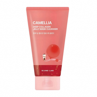 Пенка-маска для лица очищающая Round Lab Camellia Deep Collagen Jelly Mask Cleanser